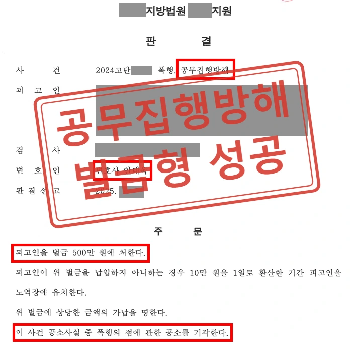 행인과 경찰관 2명까지 폭행해 구공판, 공공기관 퇴직 위기에서 벌금 500만원·폭행 공소기각